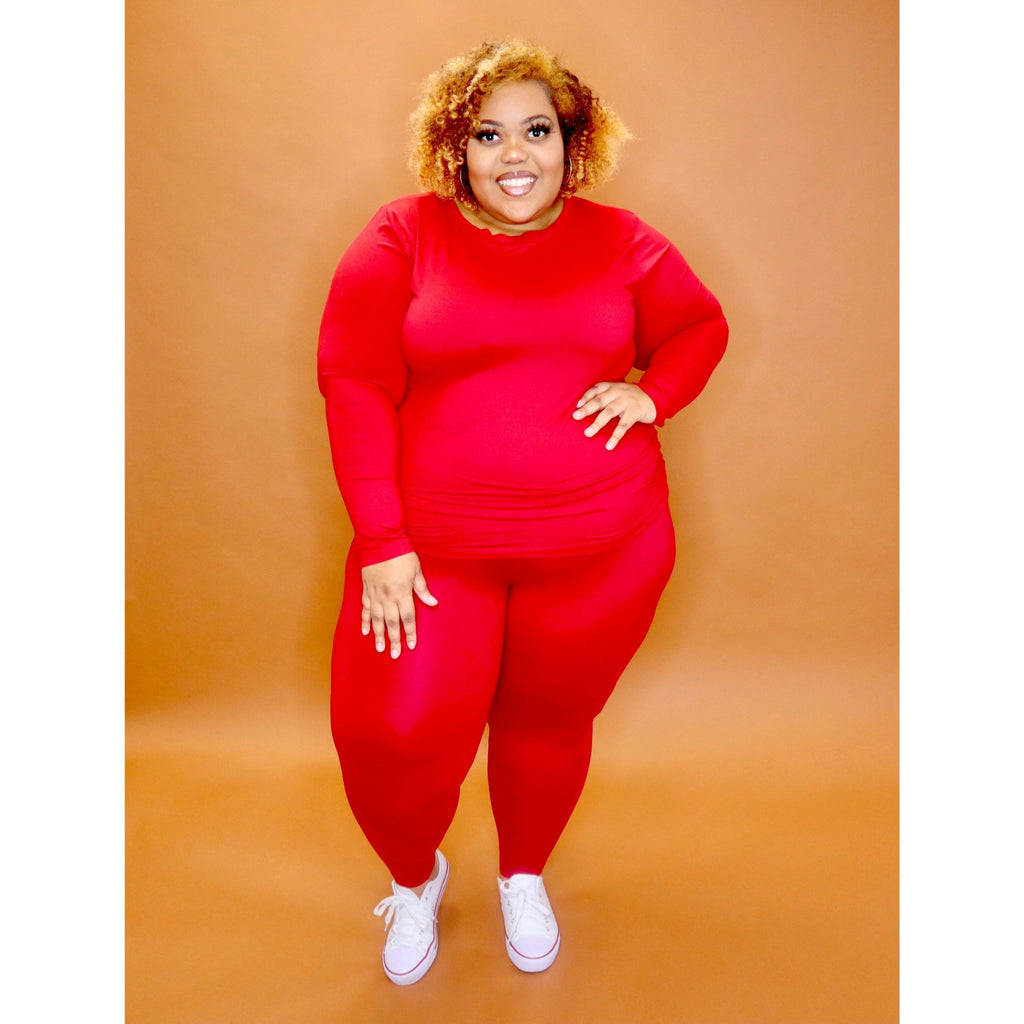 Red Plush Basic CURVY - Mad Swanky Kouture